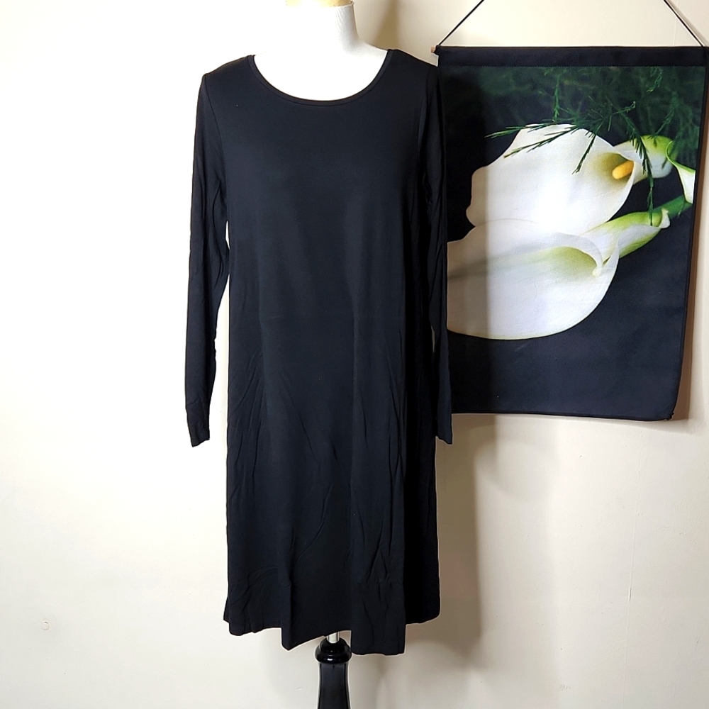 NWT Ellos Sccop Neck Long Sleeve Dress